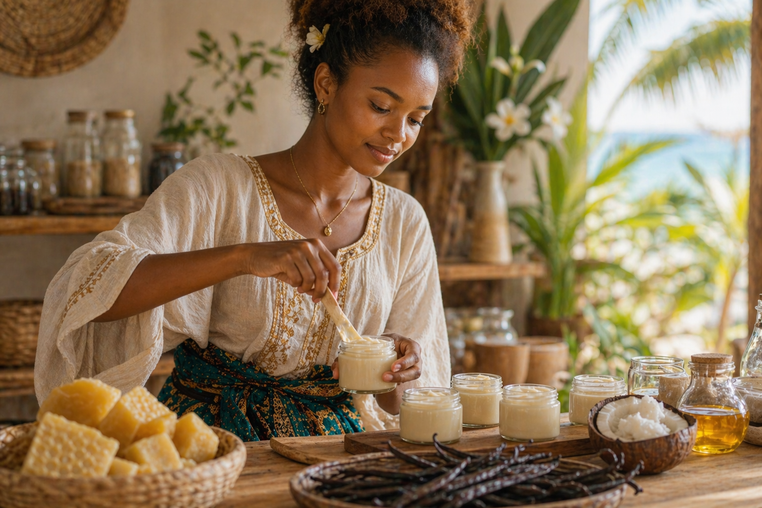 Préparation artisanale de soins naturels